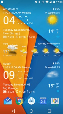 download transparent clock weather cho android