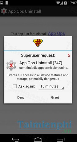 download app ops uninstall cho android